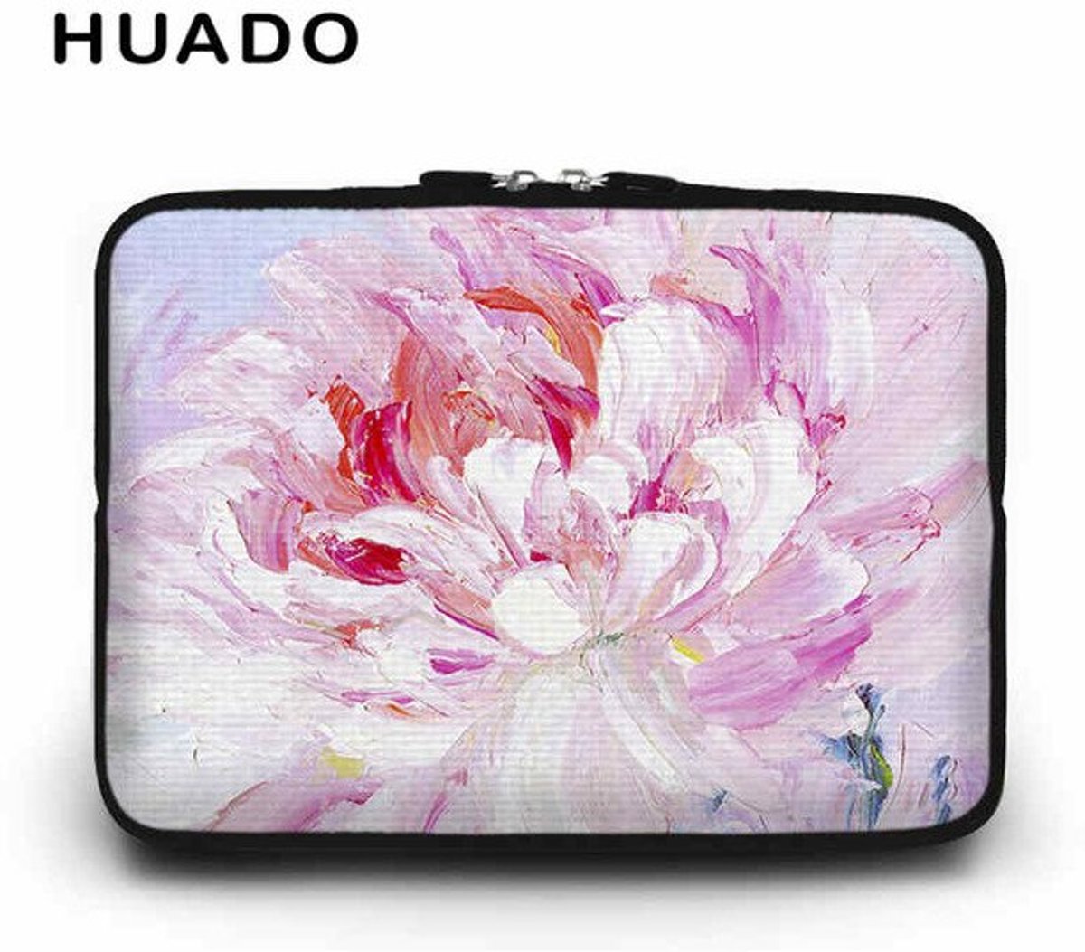 Luxe Laptophoes met Bloem Print Roze | 13 inch | Ritssluiting | Laptop Accessoires